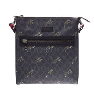 Gucci GG Supreme Tiger Shoulder Bag Navy Blue Messenger